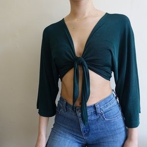 Forest green stretch tie top urban outfitters